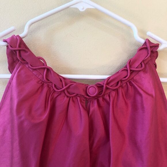 Fuschia J Crew Tie Neck Silk Blouse BNWT 10 - Picture 5 of 5